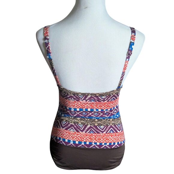 CLEANWATER S Aztec Geometric Print Underwire One-Piece Swimsuit - Picture 4 of 4